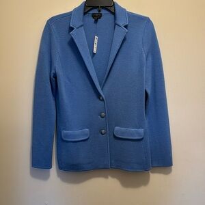 Talbots light blue sweater blazer NWT
